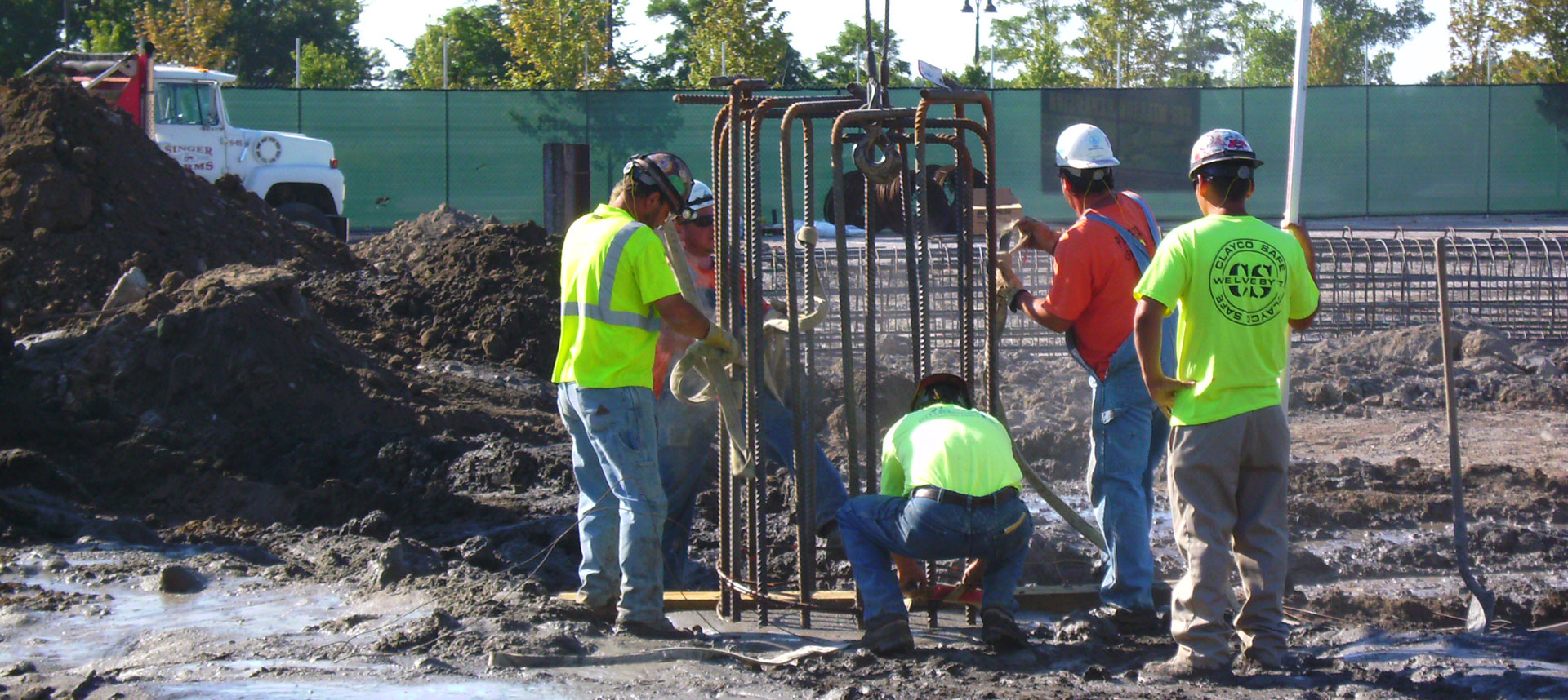 Geotechnology engineers working at project site
