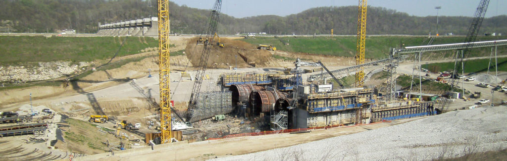 Geotechnology engineers working at Cannelton Hydroelectric project site