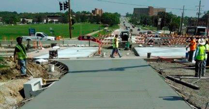 Roadway being paved in Lawrence, Kansas