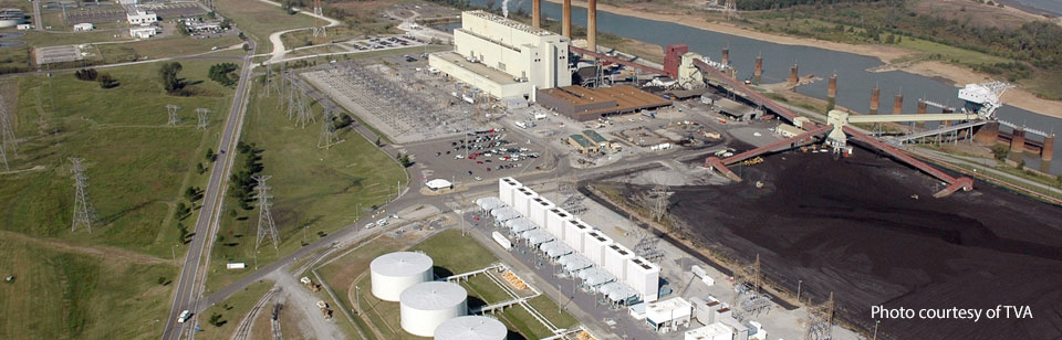 Aerial view of TVA Allen Combined Cycle Plant